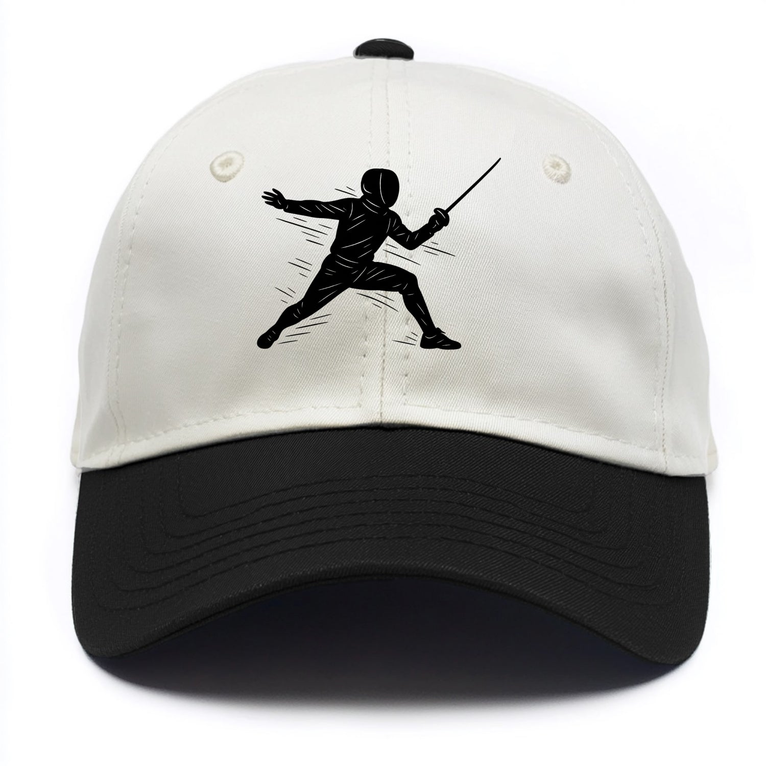 Fencer lunging attack position - Two Tone Cap - Black