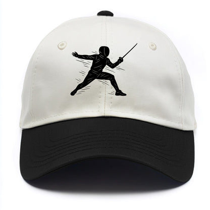 Fencer lunging attack position - Two Tone Cap - Black