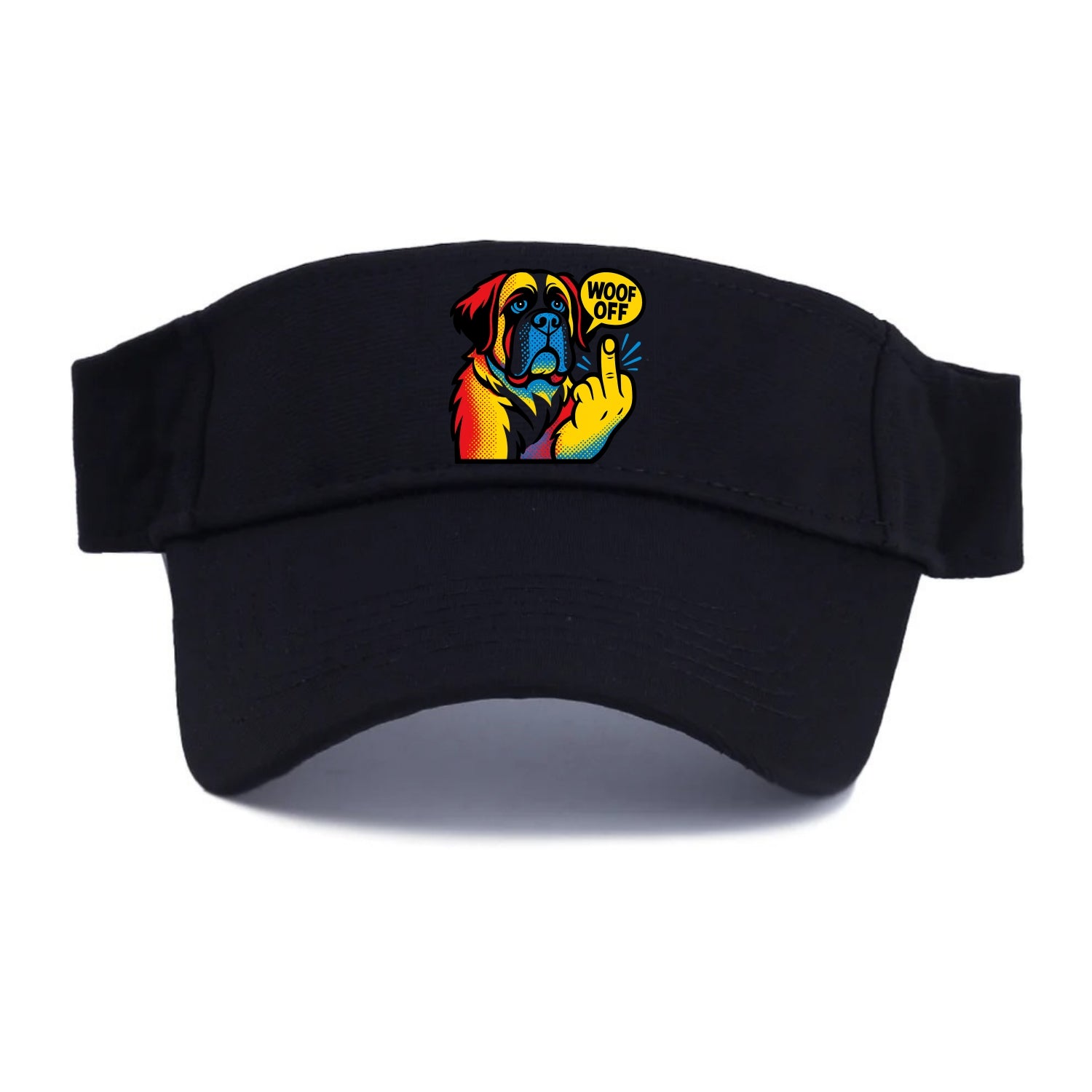 Saint Bernard with gentle giant face and droopy jowls, huge paw raised - Visor - Black