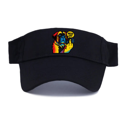 Saint Bernard with gentle giant face and droopy jowls, huge paw raised - Visor - Black