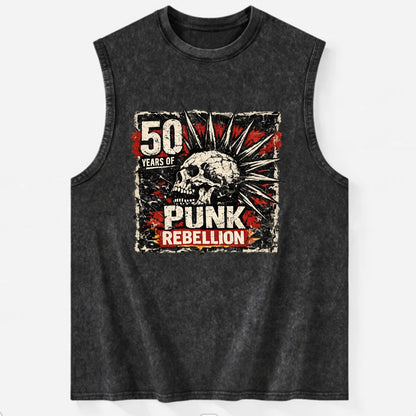 MOHAWK RISING | Spiked hair silhouette | Liberty spikes | Punk identity | - Vintage Washed Tank - Black