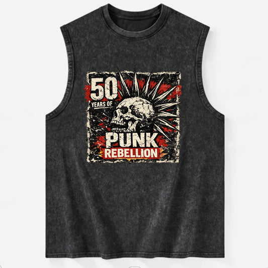 MOHAWK RISING | Spiked hair silhouette | Liberty spikes | Punk identity | - Vintage Washed Tank - Black