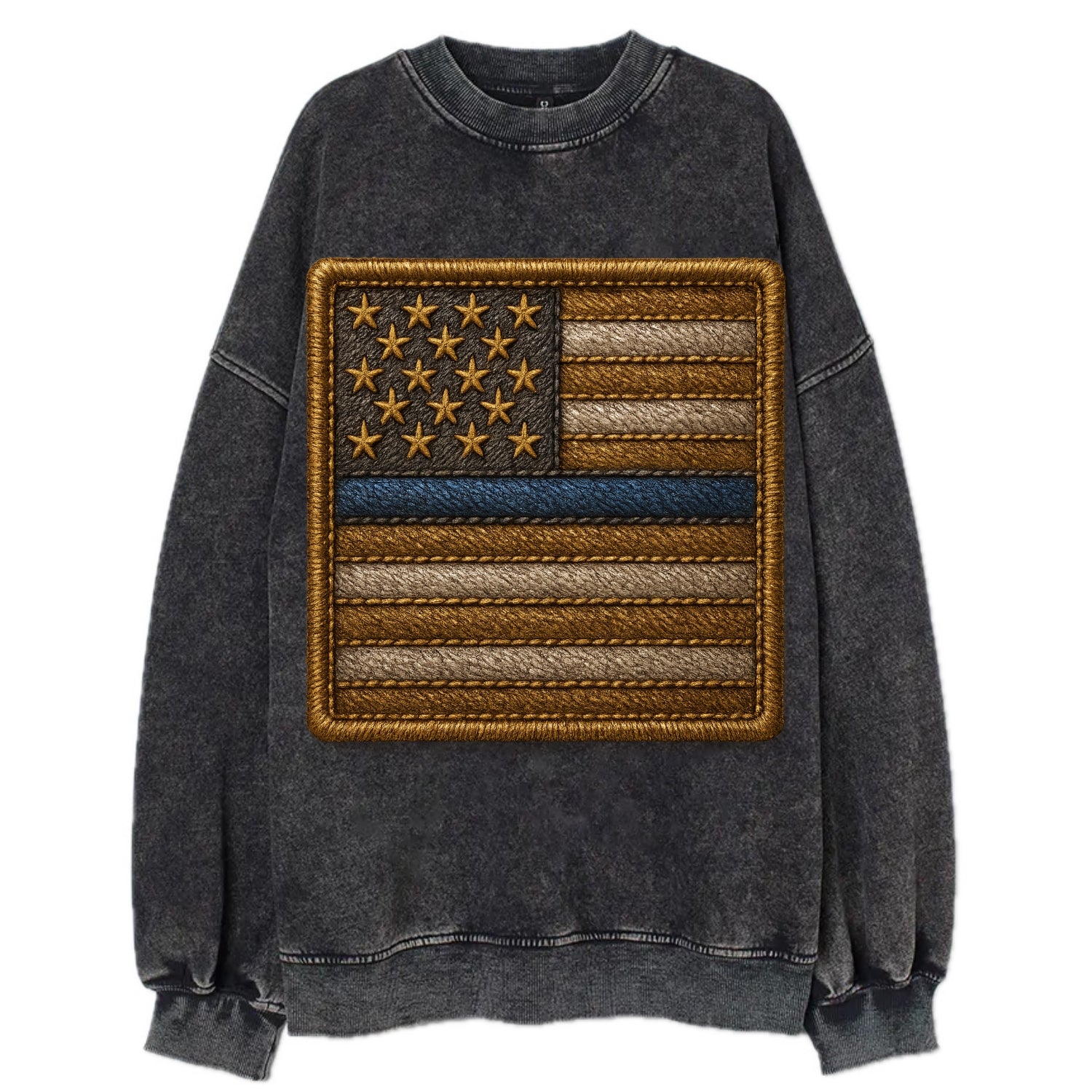 Thin Blue Line  - Vintage Sweatshirt - Black