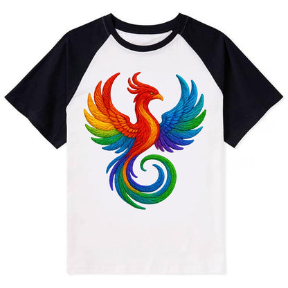 Phoenix Rising  - Contrast Raglan T-shirt - Black