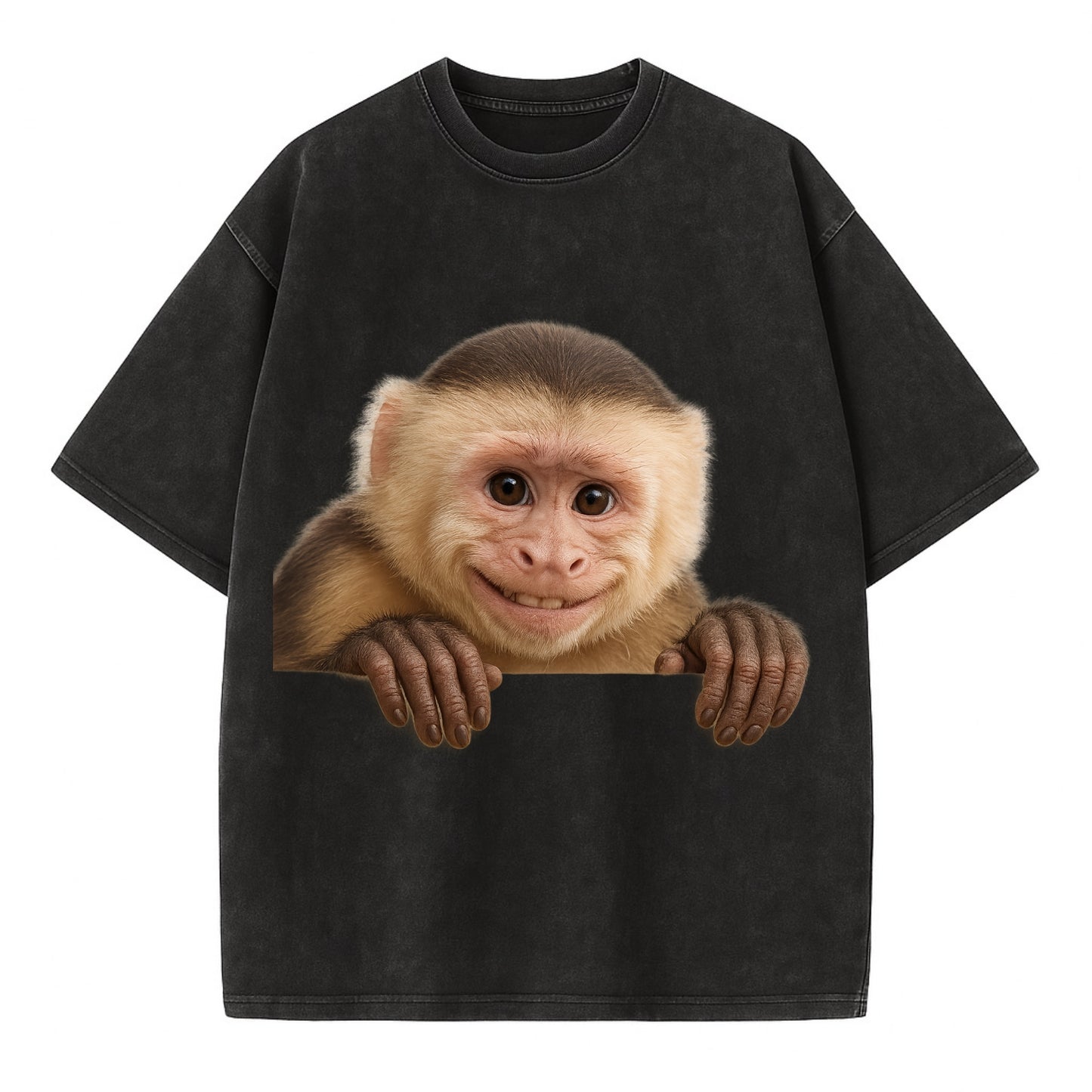 Capuchin Monkey  - Vintage T-shirt - Black