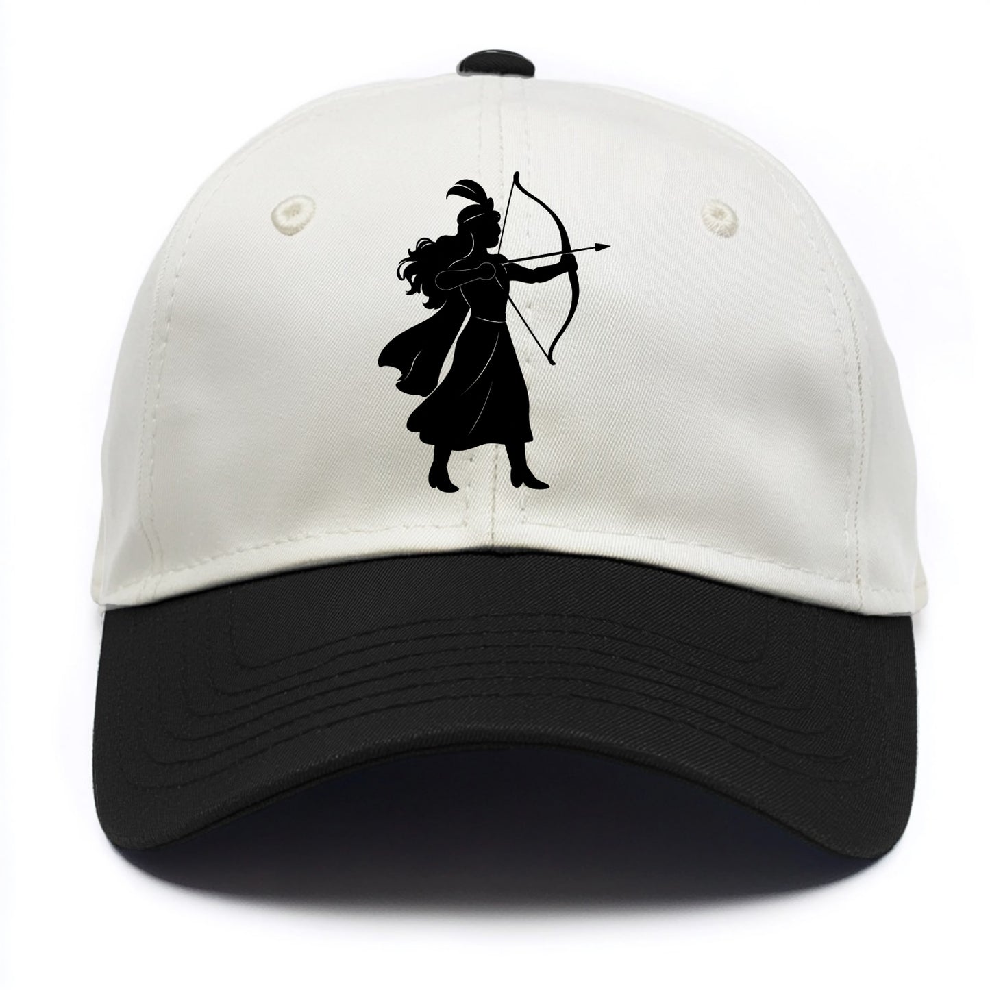 Warrior princess with bow and arrow - Two Tone Cap - Black