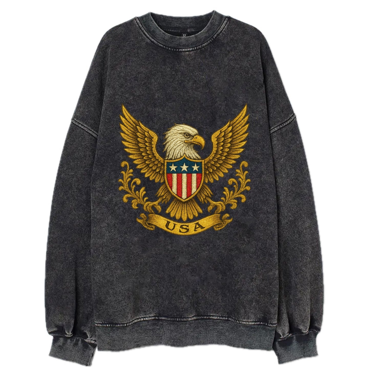 Usa Heritage Eagle Baseball Cap 2 - Vintage Sweatshirt - Black