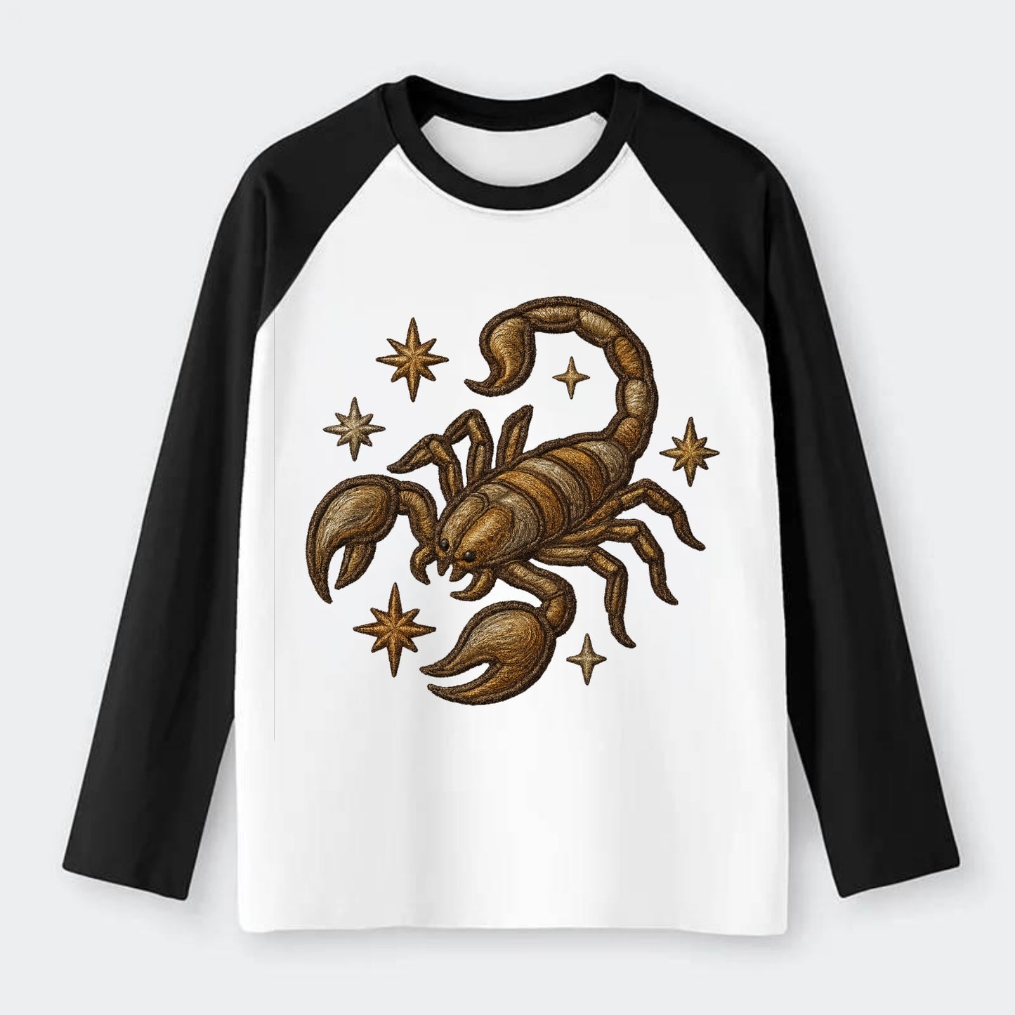 Scorpio Scorpion  - Raglan Long Sleeve T-Shirt - Black