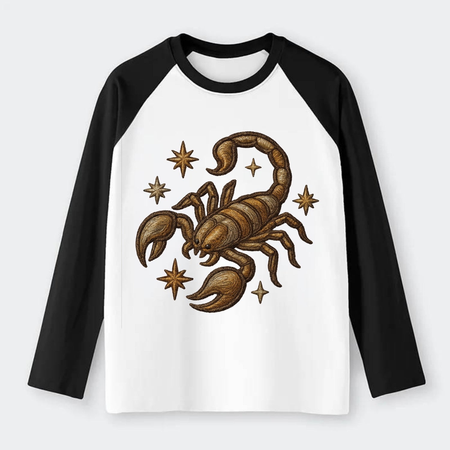 Scorpio Scorpion  - Raglan Long Sleeve T-Shirt - Black