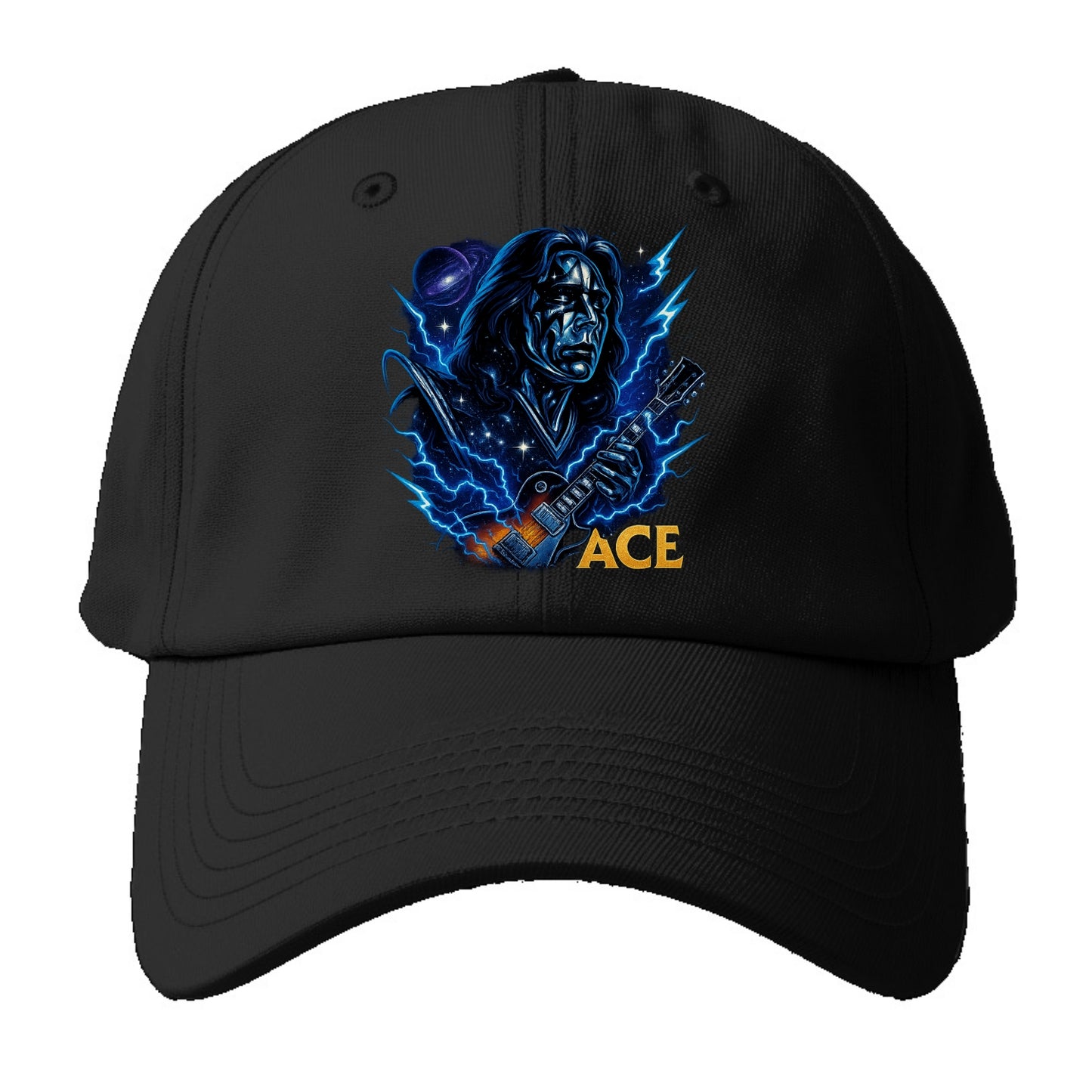 Cosmic Chrome Portrait - Baseball Cap For Big Heads - Black