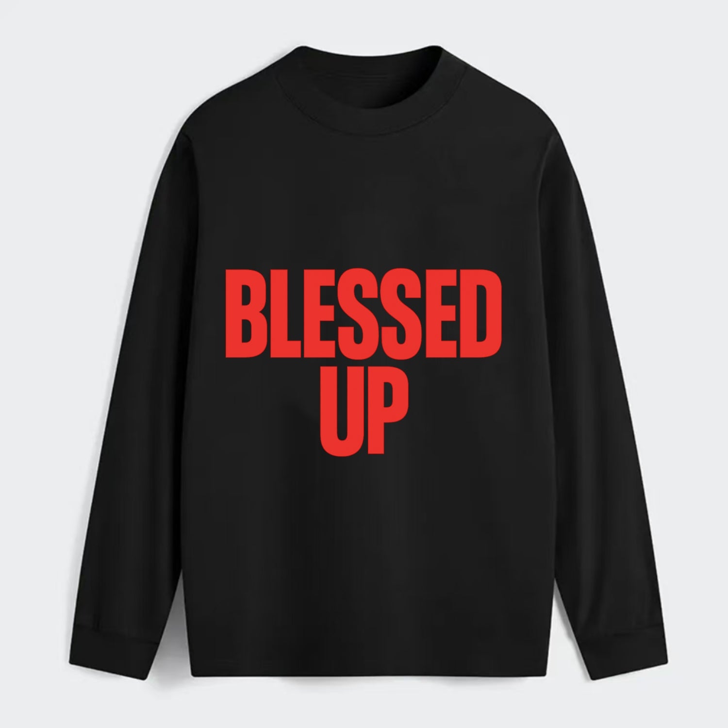 Bold typography design - "BLESSED UP" - recognizing fortune - Classic Long Sleeve Shirt - Black