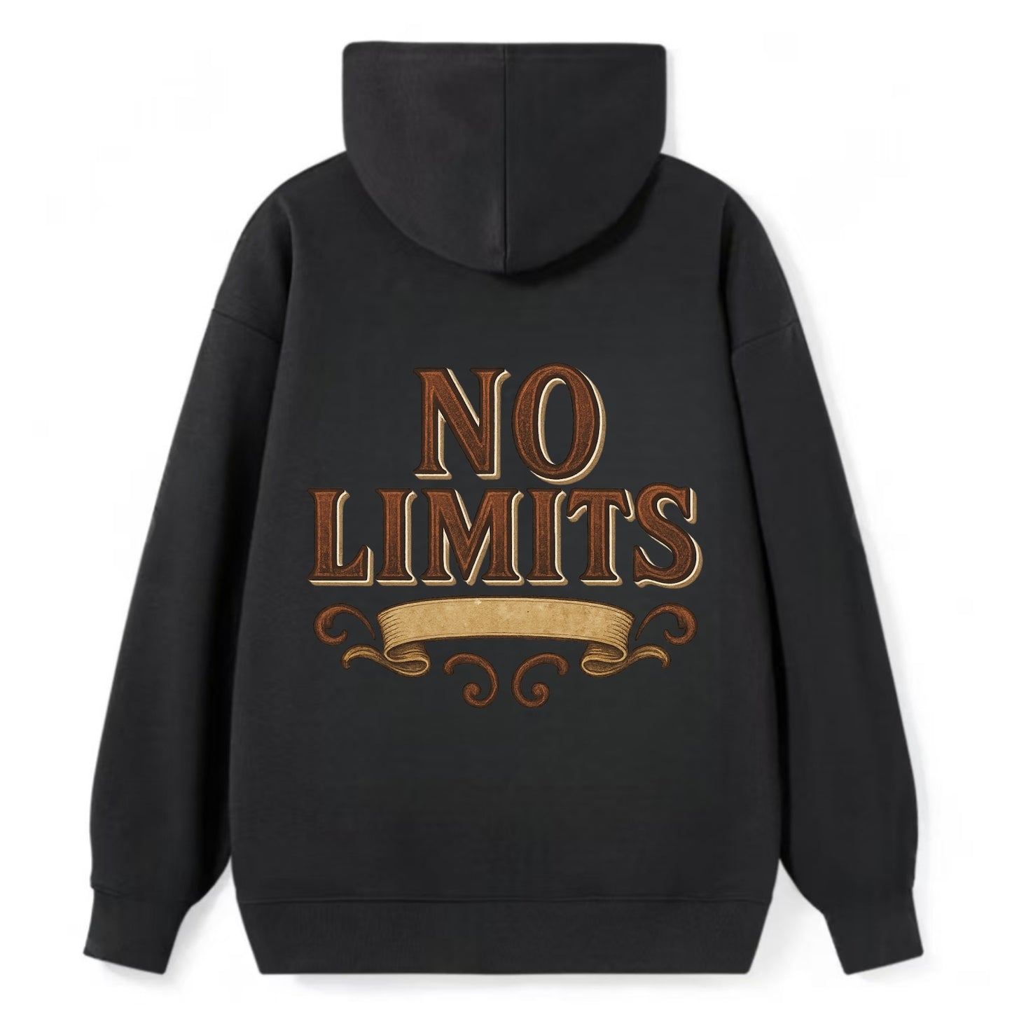 Bold typography design - "NO LIMITS" - boundless potential - Classic Pullover Hoodie - Black