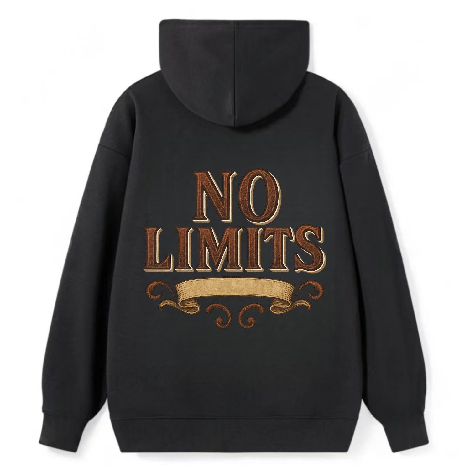 Bold typography design - "NO LIMITS" - boundless potential - Classic Pullover Hoodie - Black