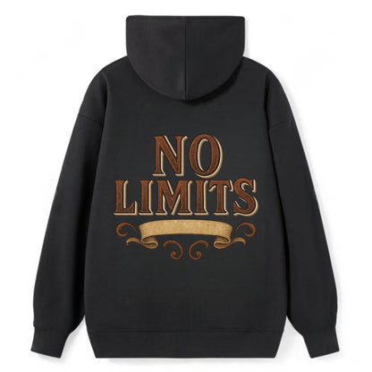 Bold typography design - "NO LIMITS" - boundless potential - Classic Pullover Hoodie - Black