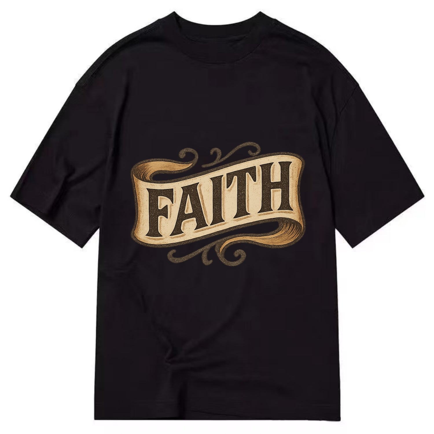 Bold typography design - "FAITH" - trust in the unseen, spiritual strength - Classic T-shirt - Black