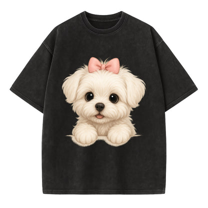 Maltese  - Vintage T-shirt - Black