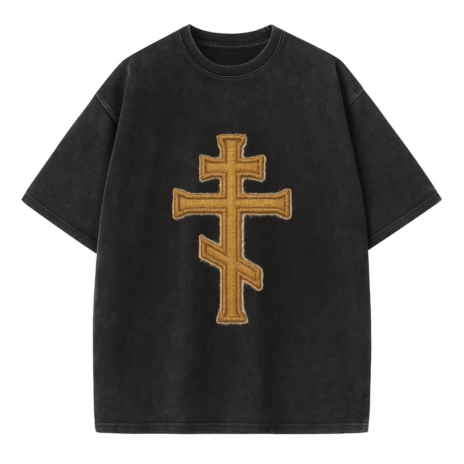 Orthodox Cross  - Vintage T-shirt - Black