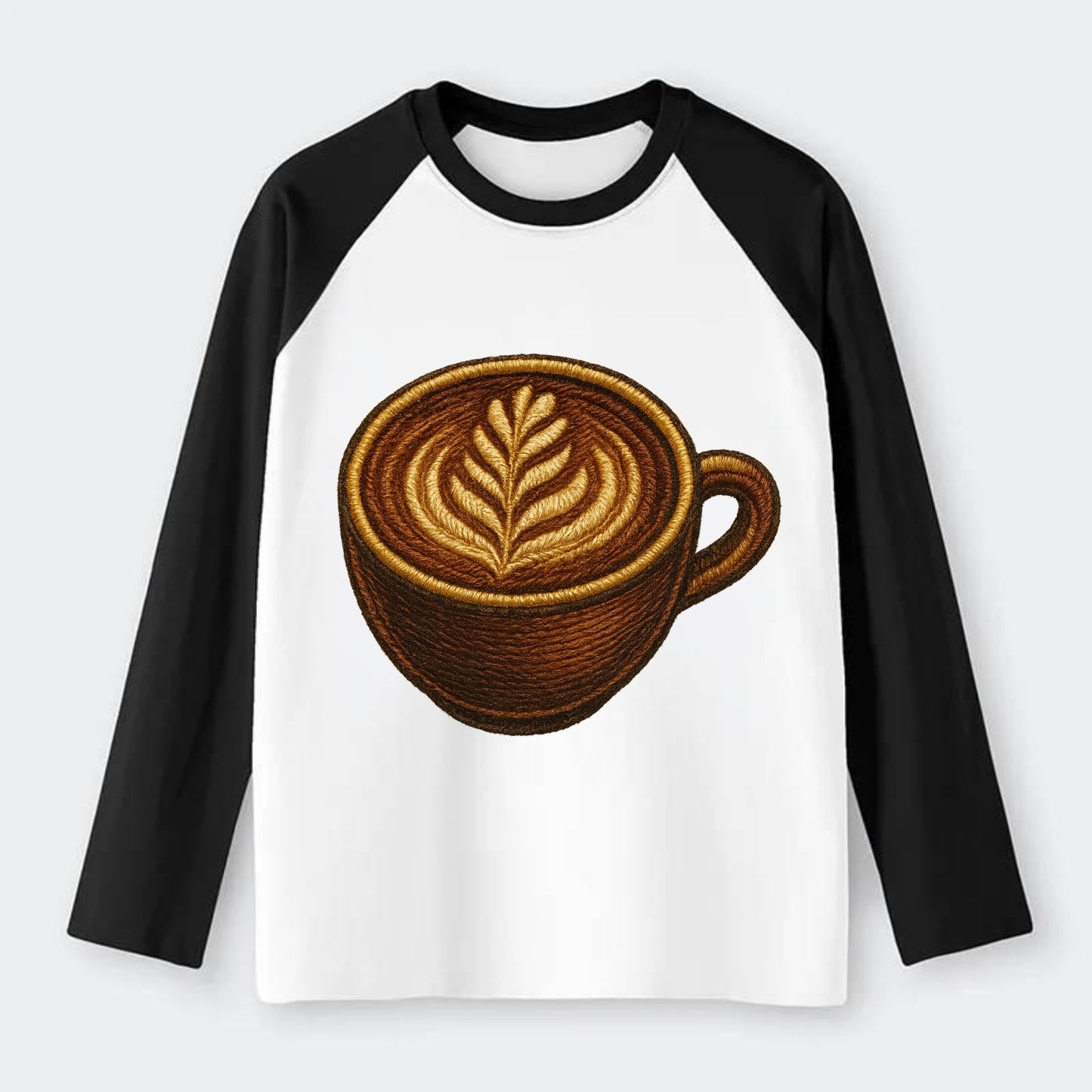 Latte Art  - Raglan Long Sleeve T-Shirt - Black