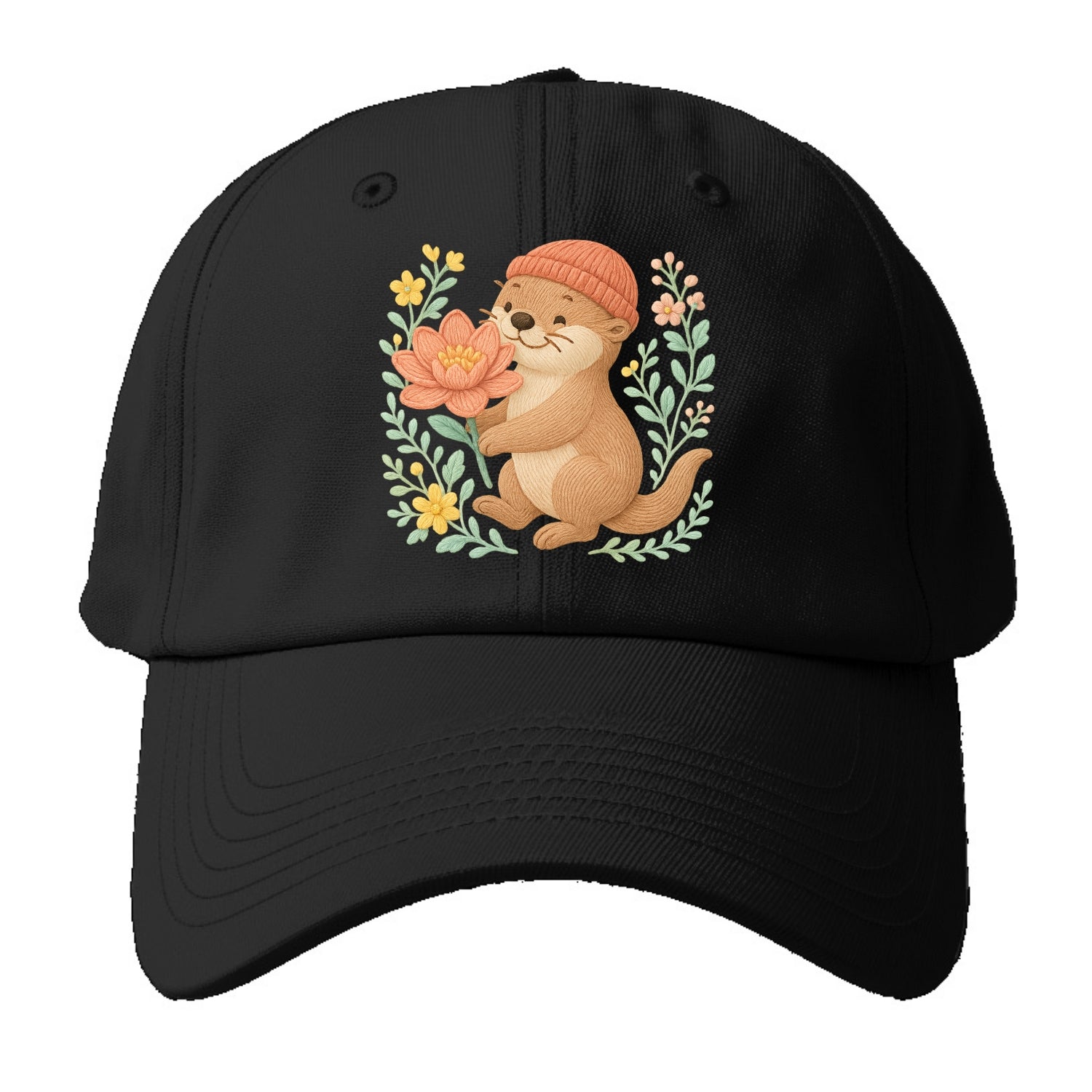 Peach Otter - Baseball Cap For Big Heads - Black