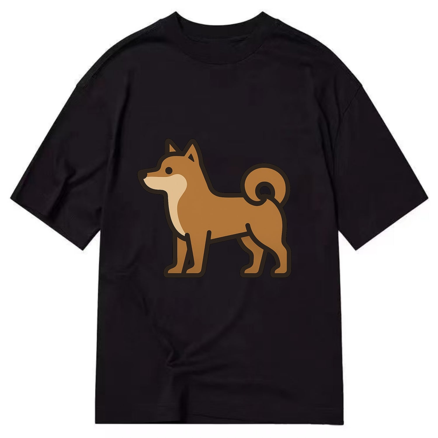 Shiba Inu - Red sesame flat side profile - Classic T-shirt - Black