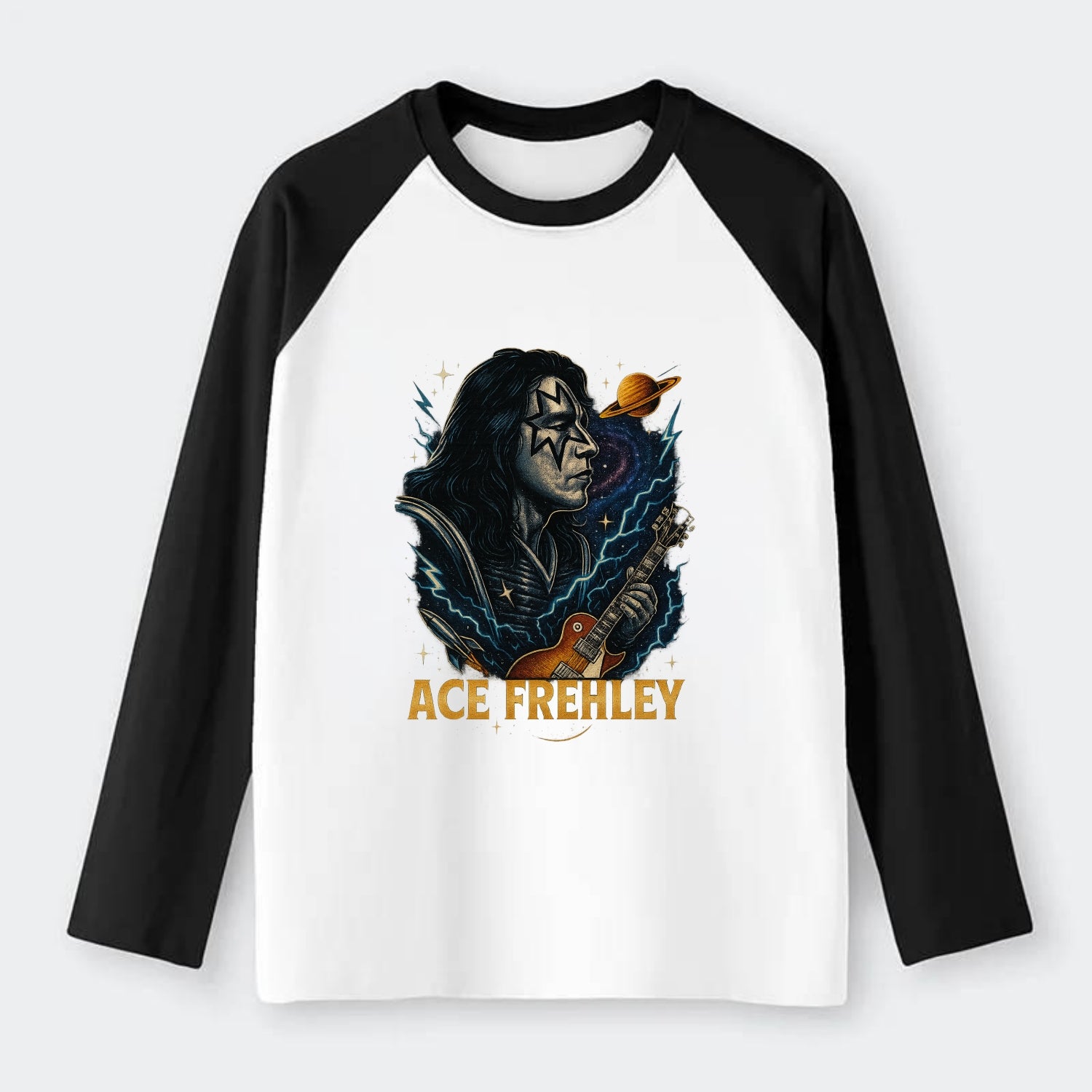 Icon Portrait - Raglan Long Sleeve T-Shirt - Black