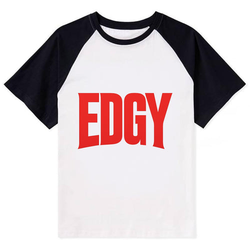 Bold typography design - EDGY - pushing boundaries, unconventional - Contrast Raglan T-shirt