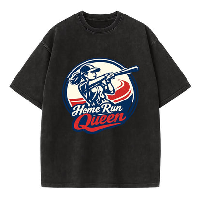 Feminine Power at Bat - Vintage T-shirt - Black