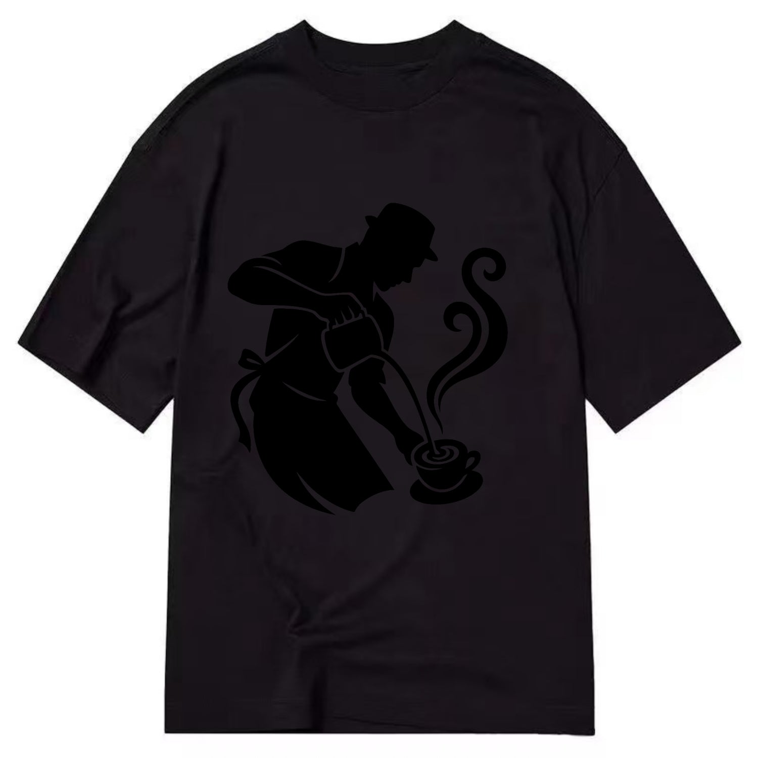Barista creating latte art - Classic T-shirt - Black
