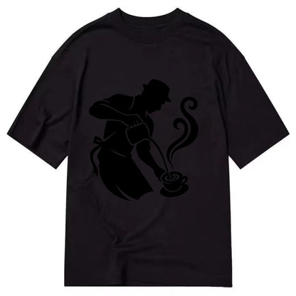 Barista creating latte art - Classic T-shirt - Black