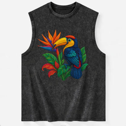 Toucan Paradise - Vintage Washed Tank - Black