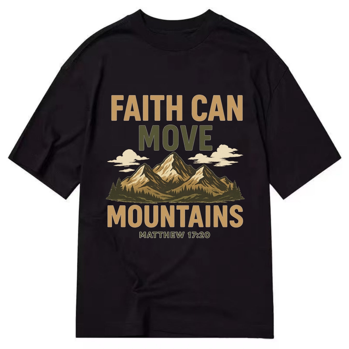 Matthew 17:20 Mountains - Classic T-shirt - Black