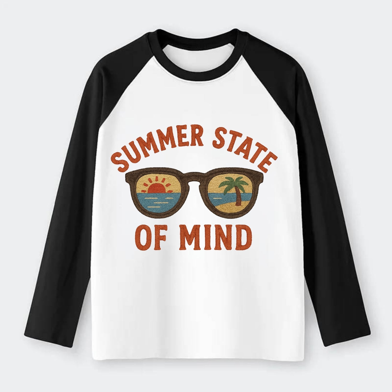 Summer State Of Mind  - Raglan Long Sleeve T-Shirt - Black