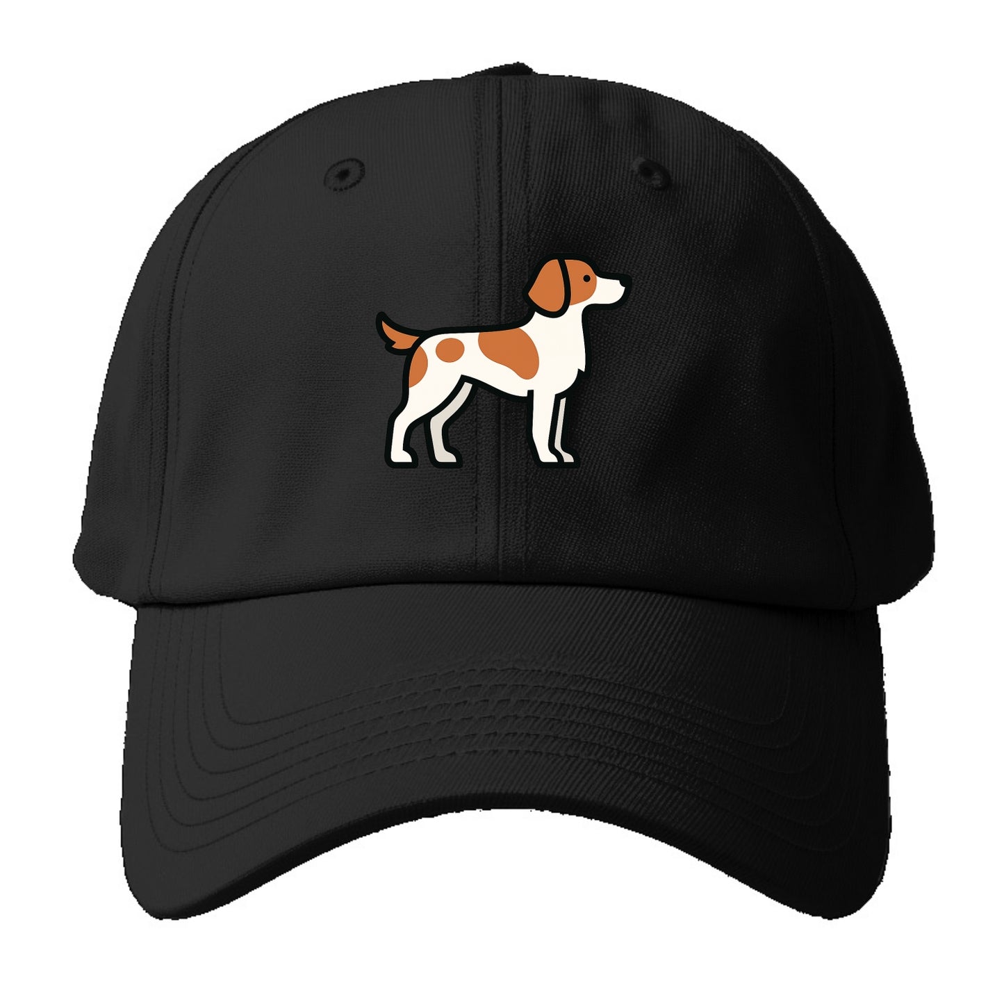 Brittany Spaniel - Orange and white flat side profile - Baseball Cap For Big Heads - Black