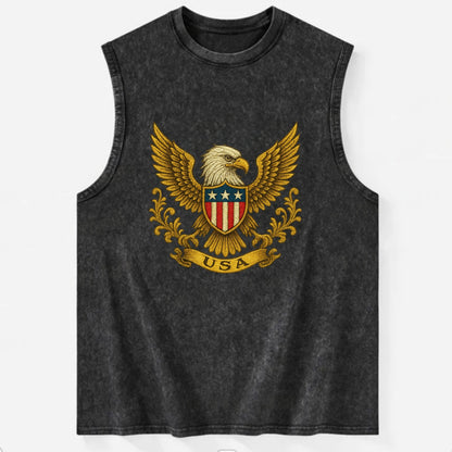 Usa Heritage Eagle Baseball Cap 2 - Vintage Washed Tank - Black