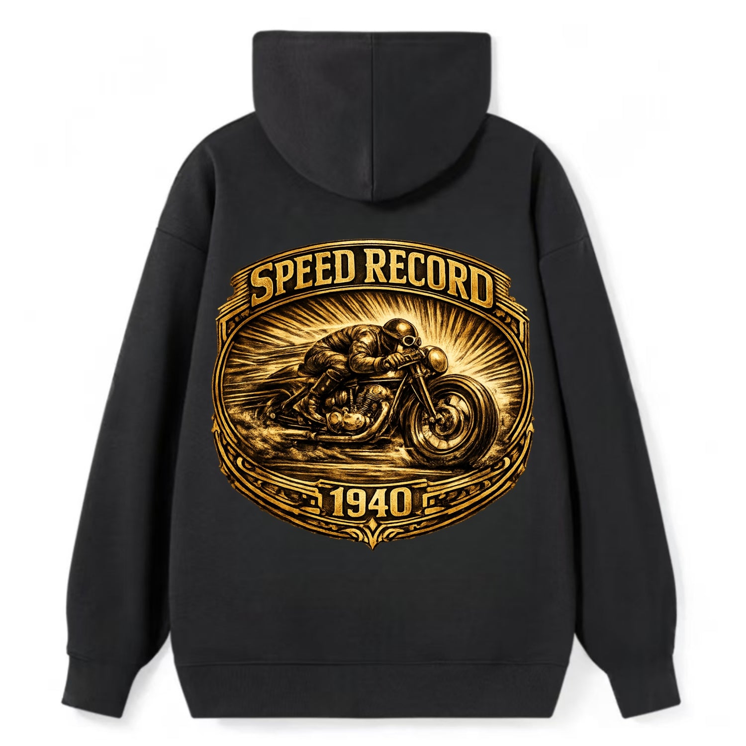 Speed Record Racer - Classic Pullover Hoodie - Black