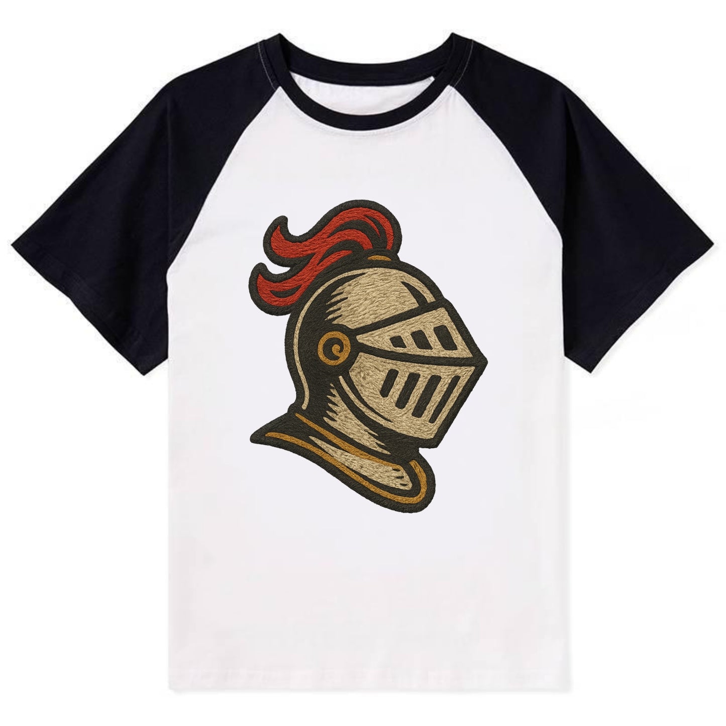 Knight Helmet  - Contrast Raglan T-shirt - Black