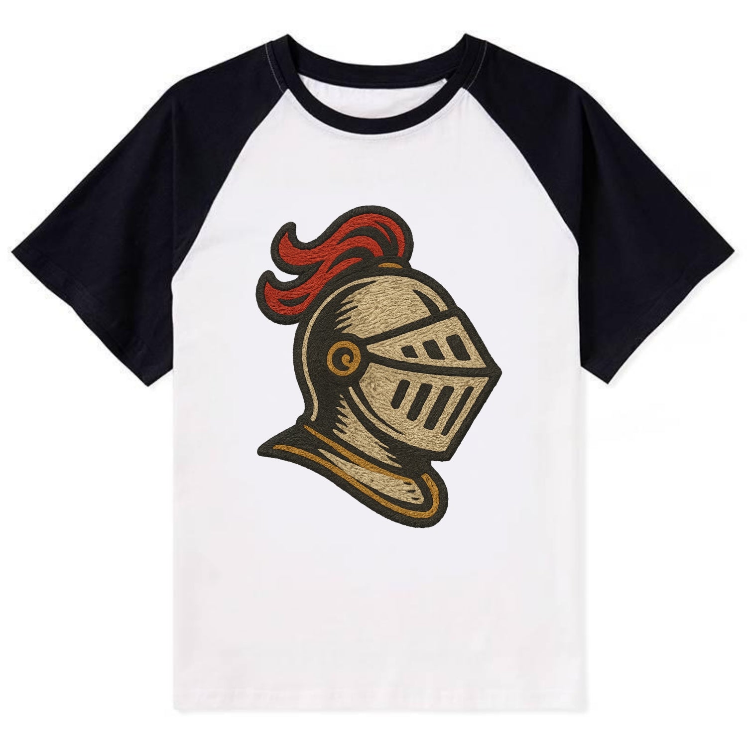 Knight Helmet  - Contrast Raglan T-shirt - Black