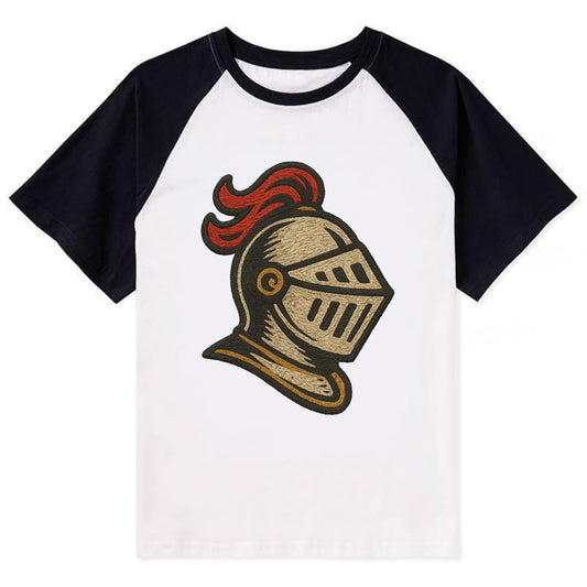 Knight Helmet  - Contrast Raglan T-shirt - Black