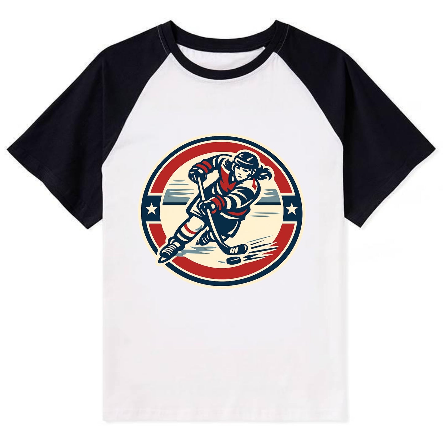 Fierce Ice Queen Emblem - Contrast Raglan T-shirt - Black
