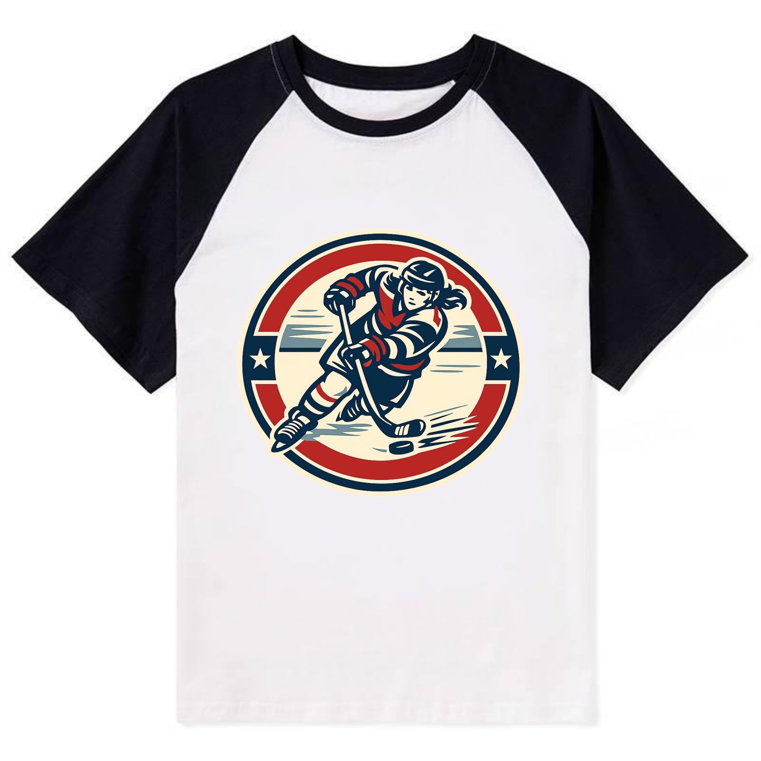 Fierce Ice Queen Emblem - Contrast Raglan T-shirt - Black