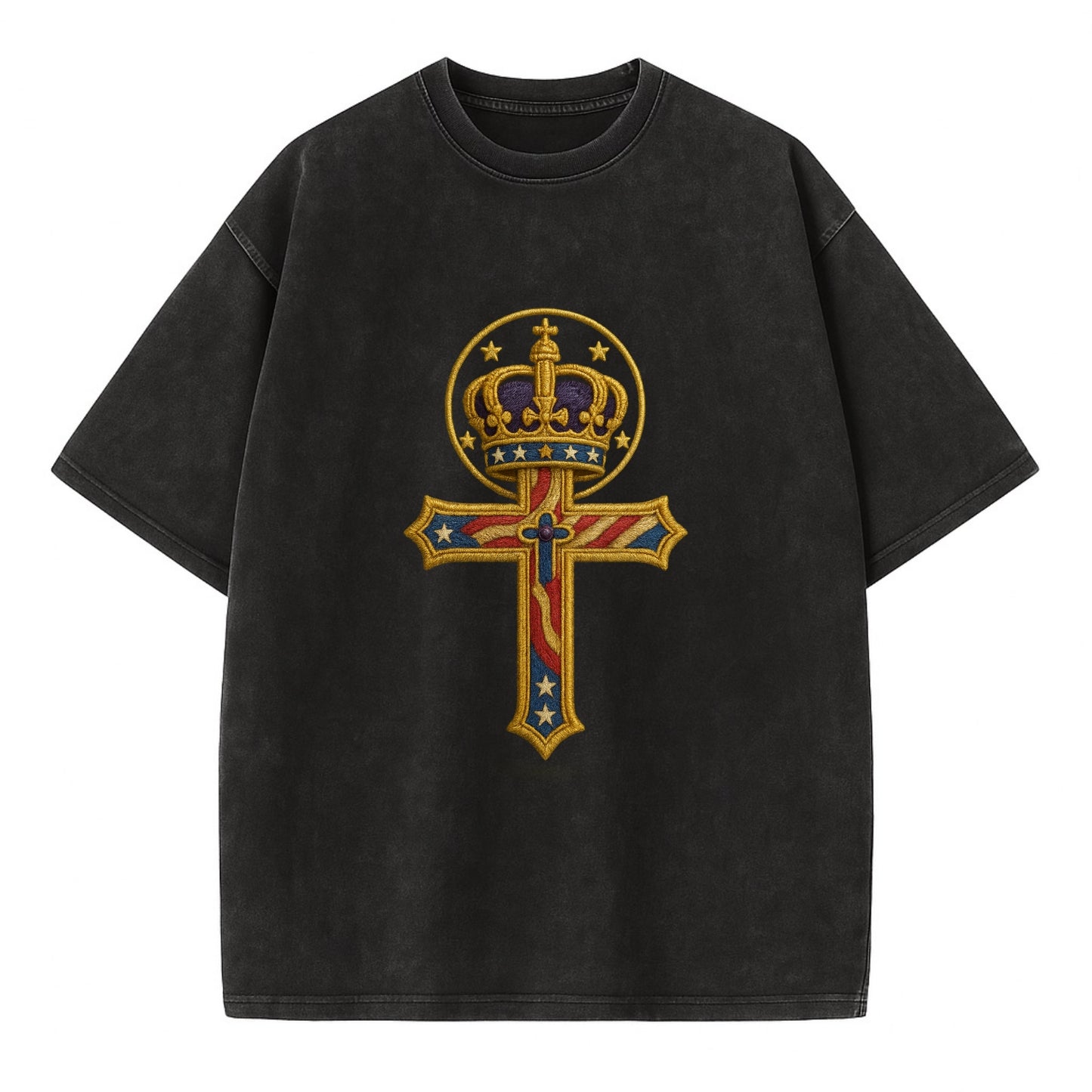Cross and Crown  - Vintage T-shirt - Black