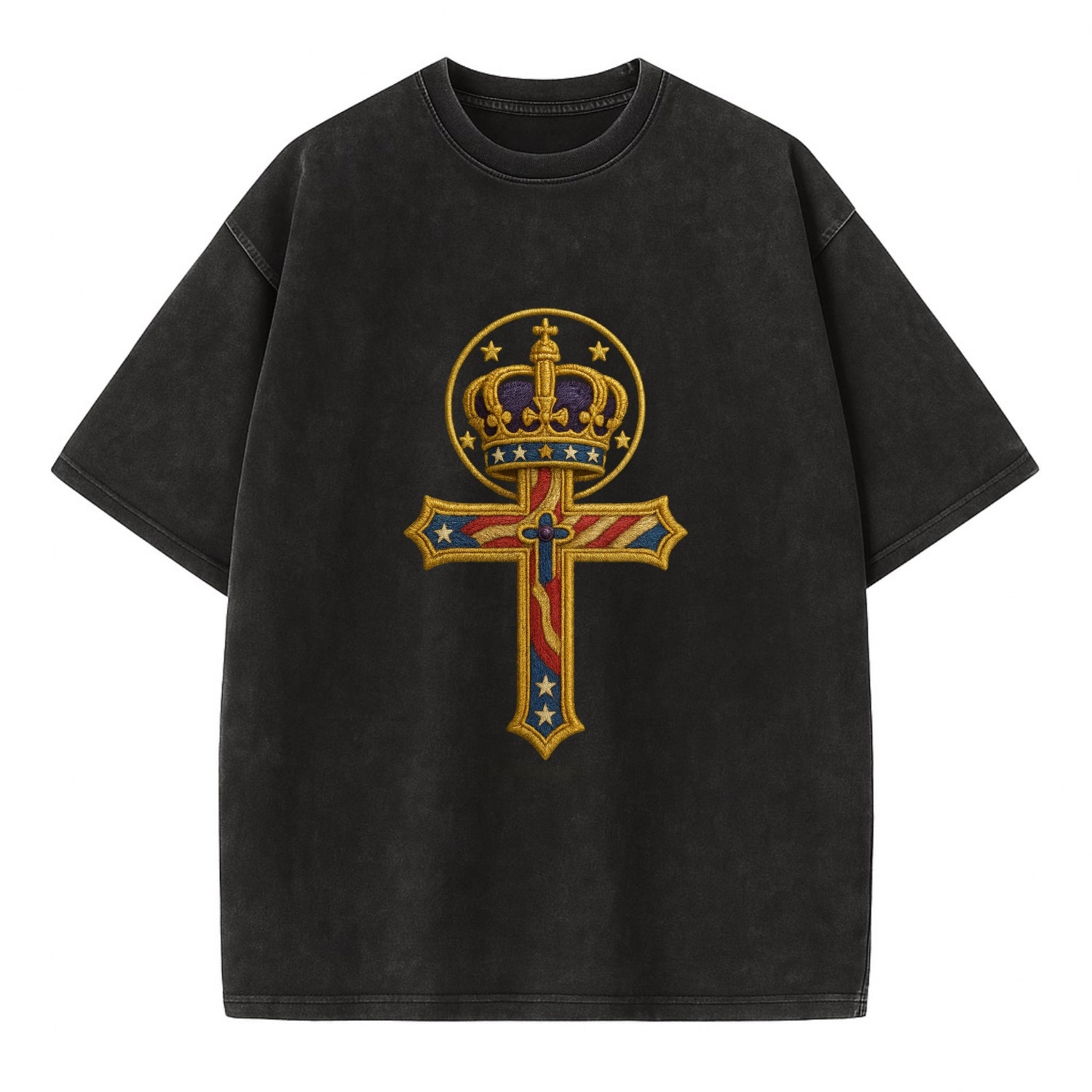 Cross and Crown  - Vintage T-shirt - Black
