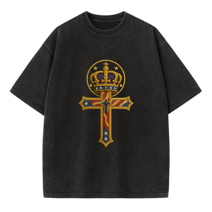 Cross and Crown  - Vintage T-shirt - Black