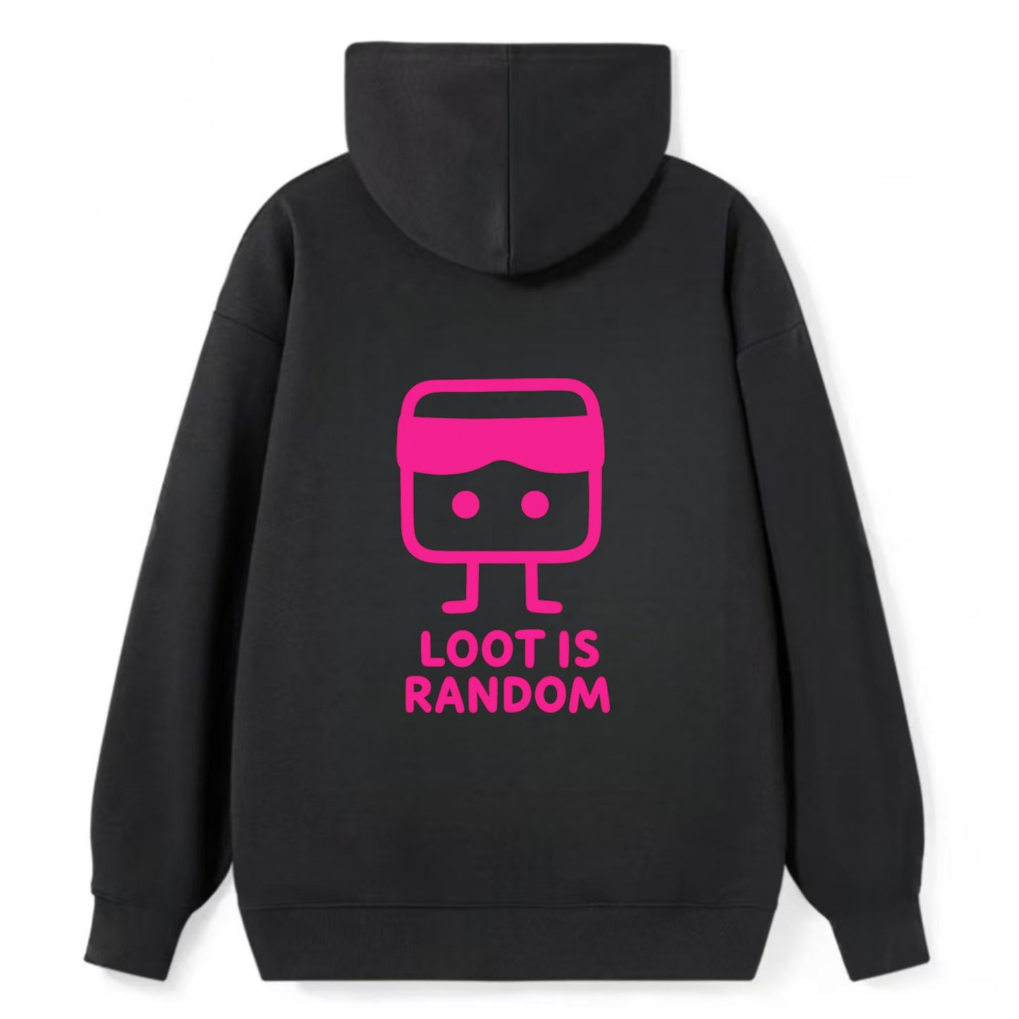 LOOT IS RANDOM | Dice wearing blindfold - Classic Pullover Hoodie - Black