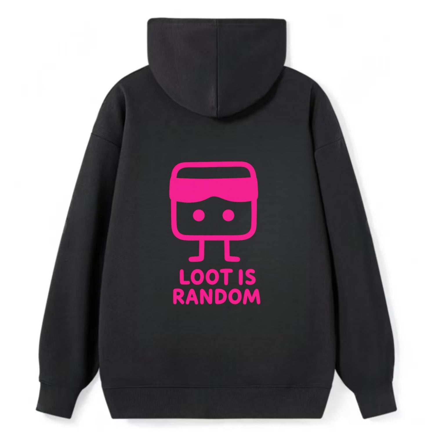 LOOT IS RANDOM | Dice wearing blindfold - Classic Pullover Hoodie - Black