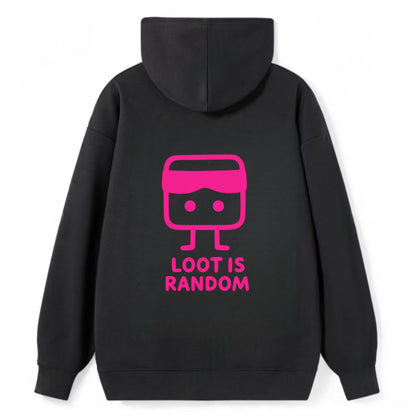 LOOT IS RANDOM | Dice wearing blindfold - Classic Pullover Hoodie - Black