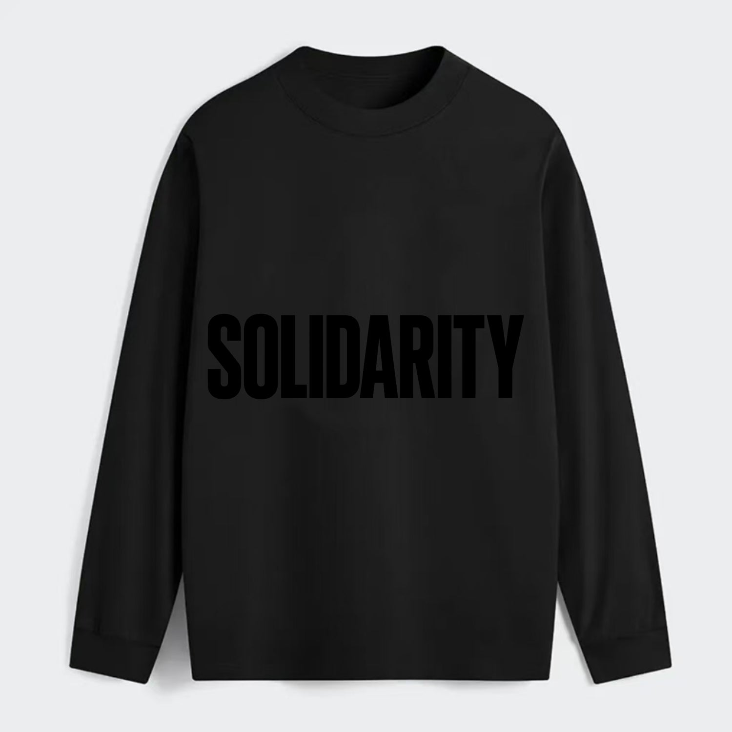 Bold typography design - "SOLIDARITY" - standing together, support - Classic Long Sleeve Shirt - Black