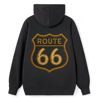 Route 66  - Classic Pullover Hoodie - Black