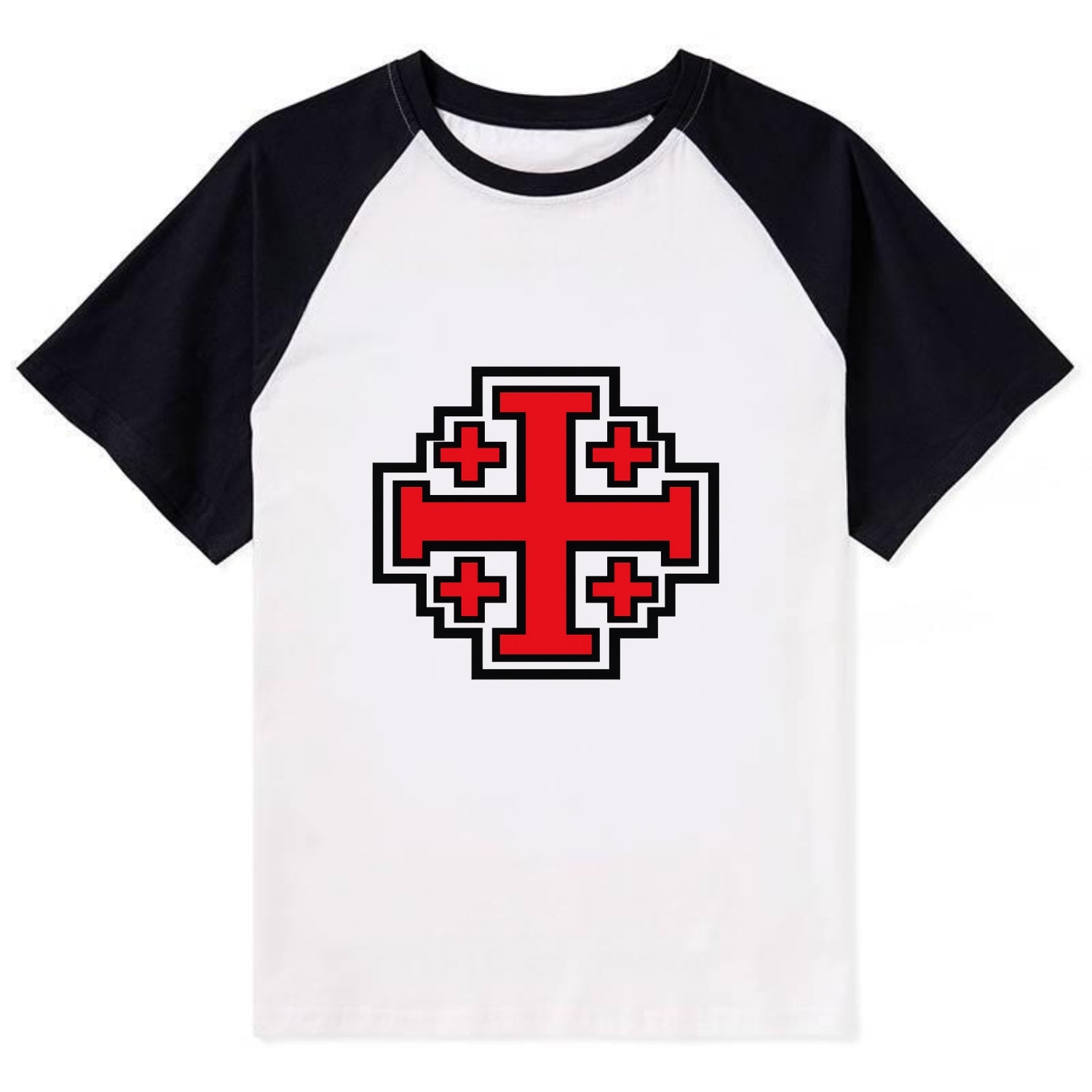 Heritage of Faith - Contrast Raglan T-shirt - Black