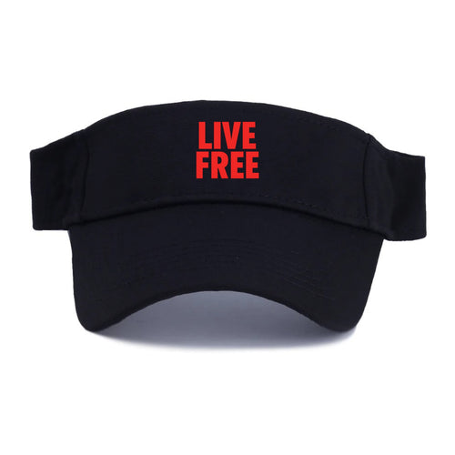 Bold typography design - LIVE FREE - unrestricted living - Visor